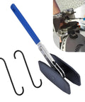 Brake Caliper Compression Tool With Rotating Ratchet 4 In 1 Caliper Press And Wrench shown with blue anti-slip handle and hook accessories.