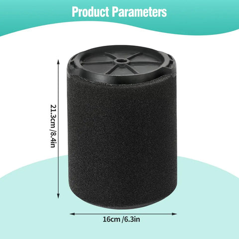 VF7000 Wet Vacuum Filter Replacement Pack For Ridgid And Husky Shop Vacuums, foam filter dimensions 21.3x16 cm