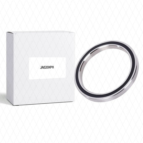 Heavy Duty Thin Section Bearing 2 Inch Bore 2 5 Inch Outer Diameter Quarter Inch Width For Industrial Machinery And Aerospace Robotics displayed with box.