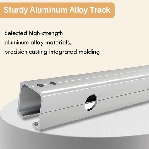 Sturdy aluminum alloy track for 6Ft Double Sliding Barn Door Hardware with heavy duty design for smooth movement.