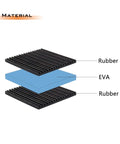 Hardcore Heavy Duty Rubber Anti Vibration Pads 4 Pack 6 By 6 By 7/8 Inch, layered design showing rubber and EVA material.
