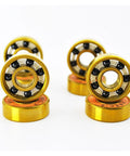 ProGrade 4 Pack 608 Hybrid Ceramic Bearings 8X22X7MM 2RS Sealed Silicon Nitride Core, showcasing smooth performance for skateboards.