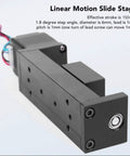 Rock Solid Mini Linear Rail Slide Actuator Pair With Nema 28 Stepper Motors And Heavy Duty Diy Cnc Router Xyz Stage With Tscrew Rods, black metal slide stage.