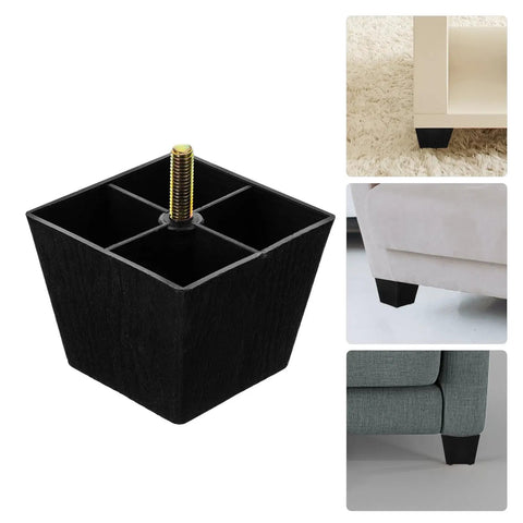 8 Piece Adjustable Square Sofa Legs With Threaded Posts 3 Inch Height Adjustable Plastic And Metal Furniture Feet for sofas