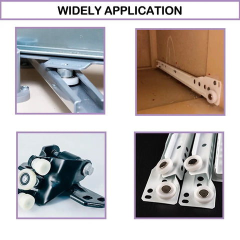 Images showcasing Slick Rolling Nylon Bearing Rollers With Heavy Duty Stainless Steel Threaded Rods For Silky Smooth Sliding Door Track Guides And Hassle Free Diy Hardware Fixes Pair applications.