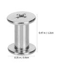 Built Tough Chicago Style Binding Screws For Books And Scrapbooks And Paper Crafts Using 75 Piece Silver Carbon Steel Fasteners, 0.35 in x 0.47 in size.