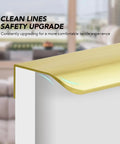 Premium Gold Cabinet Handles Finger Edge Pulls sleek brushed finish on cabinet edge for a modern stylish look.