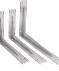 Heavy Duty Shelf Brackets 12x8x2 Inches, One Fifth Inch Thick Solid Stainless Steel L Brackets For Countertops And Bar Tops