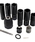 Beefy Impact Wrench Socket Set Made From Gnarly Chrome Vanadium Steel For Ruff Garage Jobs includes sizes 14-22 mm.