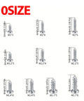 Image showcasing different sizes of 1200 Piece Miniature Self Tapping Screw Set featuring crosshead drive and carbon steel build.