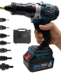 No Cords Or Hassles Cordless Electric Rivet Gun Kit With Dual 5200Mah Batteries, automatic riveter with battery for metal fastening.