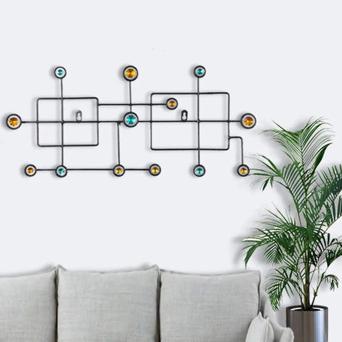 Premium Wall Mounted Coat Rack Featuring Diamond Finish Door Hook Excellent For Sorting Entryway Coats Keys And Outerwear Industrial Steel Frame with colorful hooks.