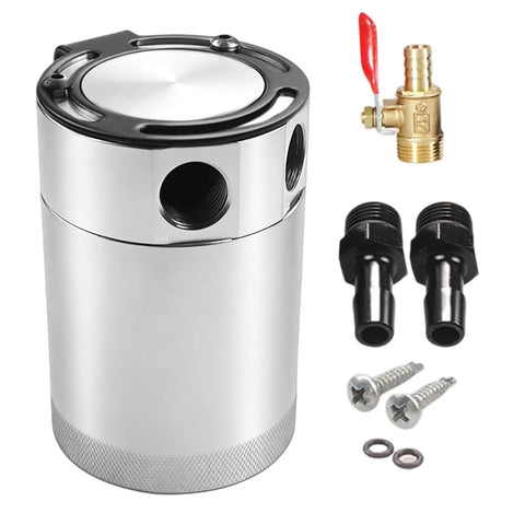 300Ml Double Port Oil Catch Can Kit With Innovative Baffle Plate Design For Superior Engine Oil Gas Separation, aluminum, accessories included.