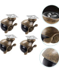 Vintage Brass Caster Plates With Rock Solid Swivel Wheels 2 Inch Heavy Duty Four Pack showing detailed design and black wheels.