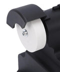 Close-up of the grinding wheel on the No Sweat Mini Bench Grinder Packing 250 Watts Of Raw Torque And Quick 18 Volt Battery Swap.