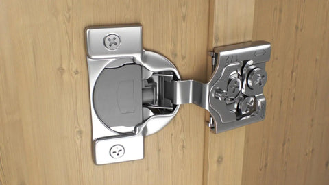 40 Pack One Half Inch Overlay Soft Close Face Frame Cabinet Hinges With 105 Degree Six Way Adjustment And Three Cam Concealed Kitchen Cabinet Door Hinges With Screws Included Easy Install mounted on wooden door.