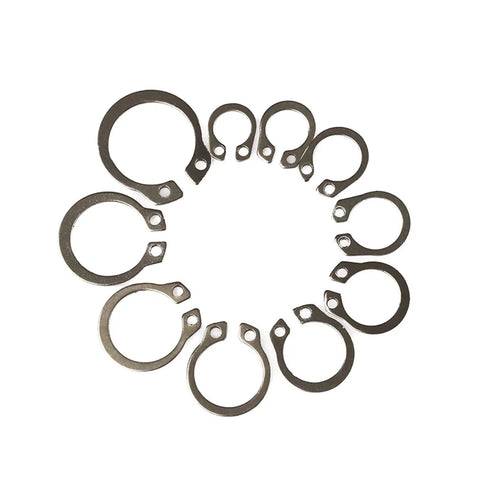 100 Piece M8 To M18 304 Stainless Steel Internal External Retaining Circlips C Clip Washers Snap Retaining Ring Circlip Assortment Kit
