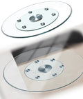 Heavy Duty Tempered Glass Lazy Susan Turntable 32 Inch Round Rotating Tray with smooth surface for easy serving.
