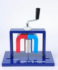 Badass Physics Experiment Kit Featuring Smooth Rotating Magnetic Perpetual Motion Device with blue and red magnets on sturdy base.