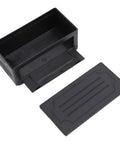 Top Tier Model Car Toolbox And Portable Luggage Storage Case For RC Hobbyists Black Hard Shell Organizer showing a durable black shell with a cover.