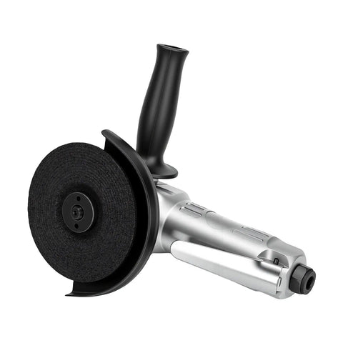 Heavy Duty Pneumatic Angle Grinder 5 Inch Featuring Lightweight Composite Grip, perfect for cutting and polishing tasks.