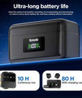Wireless Lavalier Microphone For iPhone Android And PC With AI Noise Reduction, 80-hour magnetic charging case on display.