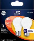 Packaging of LED Ceiling Fan Light Bulbs A15 4W Replacement Soft White Dimmable 300 Lumen, 2 bulbs shown