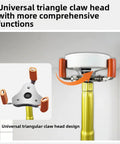 Universal triangle claw head of Nix The Step Ladder High Ceiling Smoke Detector Removal Tool, showcasing grip on smoke alarm.