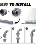 10 Pack 2 Inch Liquid Tight PVC Conduit Connectors Set Straight and 90 Degree and 180 Degree Non Metallic Flexible Fittings for Home Bathroom Kitchen Gray easy installation guide