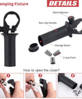 Professional Rivet Gun Adapter Kit With Flex Head And 210 Pcs Assorted M3 M4 M5 Aluminum Pop Rivets Includes Wrench And Clamping Fixture showing non-slip handle and slack adjuster.