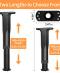 Adjustable height support leg for furniture, 8.3in-14.5in, features thickened steel for stability, Rock Solid Adjustable Bed Support Legs And Heavy Duty Furniture Frame Risers Straighten Out Wobbly King Queen Beds Sofas Cabinets Tables Fast No Sweat Setup Thickened Steel Threaded Rods Premium Fix.