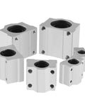 Linear Bearing Slides SCS20UU 20mm Length for CNC Parts and 3D Printer Upgrades, Precision Tooling for DIY Rigs, Robotics, and Auto Equipment, For Smooth Sliding, Reduced Play, and Durable Performance in Demanding Builds. Set of aluminum 20mm linear bearing blocks.