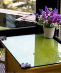 Tough Tempered 22 Inch Square Glass Table Top One Quarter Inch Thick Built To Last Safe Flat Polished Surface With Eased Corners