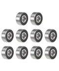 Heavy Duty Deep Groove Ball Bearings 1603-2RS Double Sealed Chrome Steel 5/16X7/8X11/32 Inch Pack Of 10 displayed in a grid.