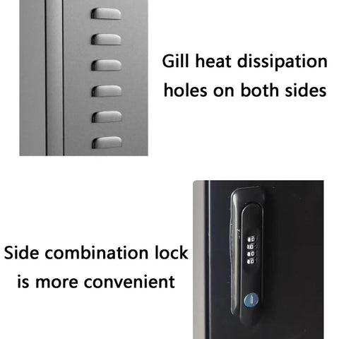 Heavy Duty Galvanized Steel EV Charger Wall Mount Enclosure Weatherproof Protective Cover with gill heat dissipation holes and side lock.
