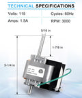 Draft Inducer Motor Kit For Furnace Replacement 318984 753 HC21ZE117 with technical specifications and measurements displayed