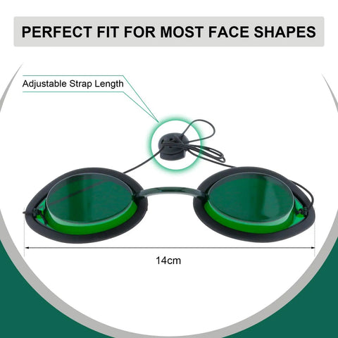 Tough As Nails Safety Goggles For IPL Laser LED And UV Treatments with adjustable strap for perfect fit, 14cm size.