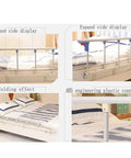 Foldable Bed Rail For Elderly And Disabled One Click Folding Safety Guard With Stainless Steel Grip No Drill Install Blue 95x40cm details