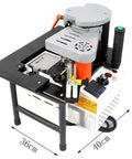 Portable Edge Bander For Woodworking With Double Sided Adhesive System Pro Grade Edge Bander Machine shown with dimensions.