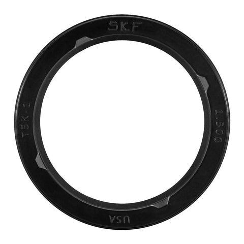 Tilt Hydraulic Cylinder Seal Kit For Skid Steer Loaders Pro Grade Beefed Up Heavy Duty Replacement For 630 631 632 641 642 643 645 653 730 731 732 741 742 743 751 753 7753 843 853 Direct Replacement For 7135551 close-up view of black seal ring