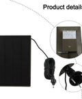 High Performance Heckin Durable Solar Panel For Trail Cameras With Integrated Power Bank, front view showing cables and mounts.