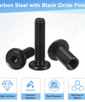 20-Pack M6 X 35Mm Hex Socket Cap Bolts, Black Carbon Steel Furniture Hardware For Cabinet Assembly And Diy Projects. Black finish, rust resistant.