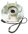 Premium Garage Grade Front And Rear Wheel Bearing Hub Assembly Complete Drop In Replacement Kit For Daily Drivers Road Ready Heavy Duty Suspension Parts, detailed view of front hub with connectors.