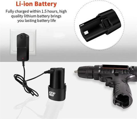 Compact 21V Cordless Drill Kit Featherweight Power Driver with Li-ion battery and charger for lasting performance in small jobs.