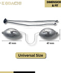 Top Tier Stainless Steel Safety Eyewear With A Snug Adjustable Elastic Head Strap Delivering Heavy Duty Occupational Eye Protection And Kickass Reusable Oval Lens Guarding For Everyday Job Sites dimensions 29 mm by 47 mm.