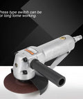 Badass Pneumatic Angle Grinder Coupled With A Four Inch Sanding Pad Delivers Eleven Thousand Rpm for efficient metal polishing tasks.
