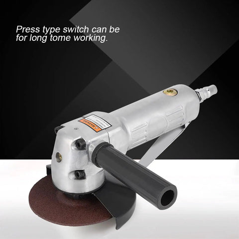 Badass Pneumatic Angle Grinder 11000 RPM Knockout grinding tool with press type switch and aluminum body for shop use.