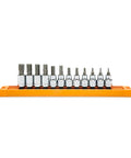 12 Piece Three Eighths Inch Drive SAE Hex Bit Socket Set With Heat Treated Bases Clear Size Markings And Durable Construction