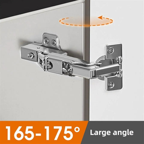 Large Angle Hydraulic Soft Close Door Hinge 165 Degree For Cabinets And Furniture, shown on cabinet door.