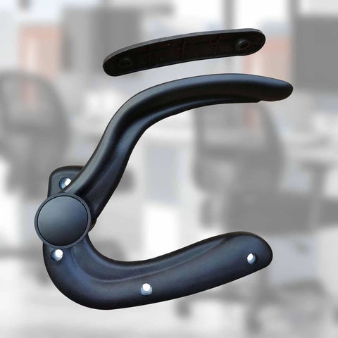 Replacement Adjustable Armrests for Office and Gaming Chairs, Universal Arm Supports with Elbow Pads, black set